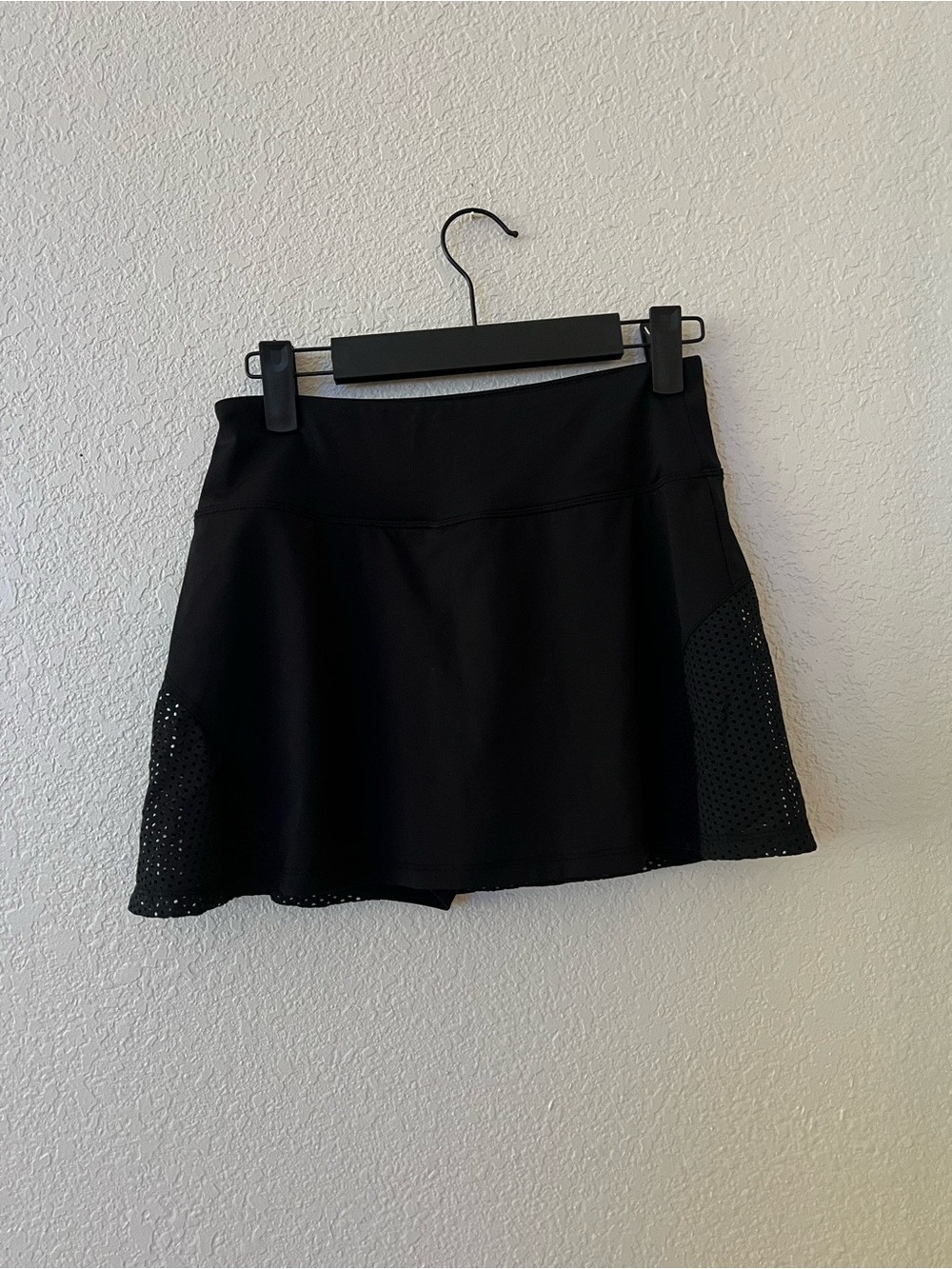 Marika Black Athletic Skort with Perforated Side Panels